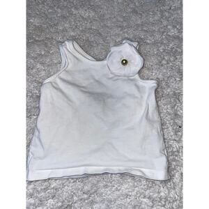 Janie & Jack Girls Sz. 12/18 Month White Button Flower Top. Adorable